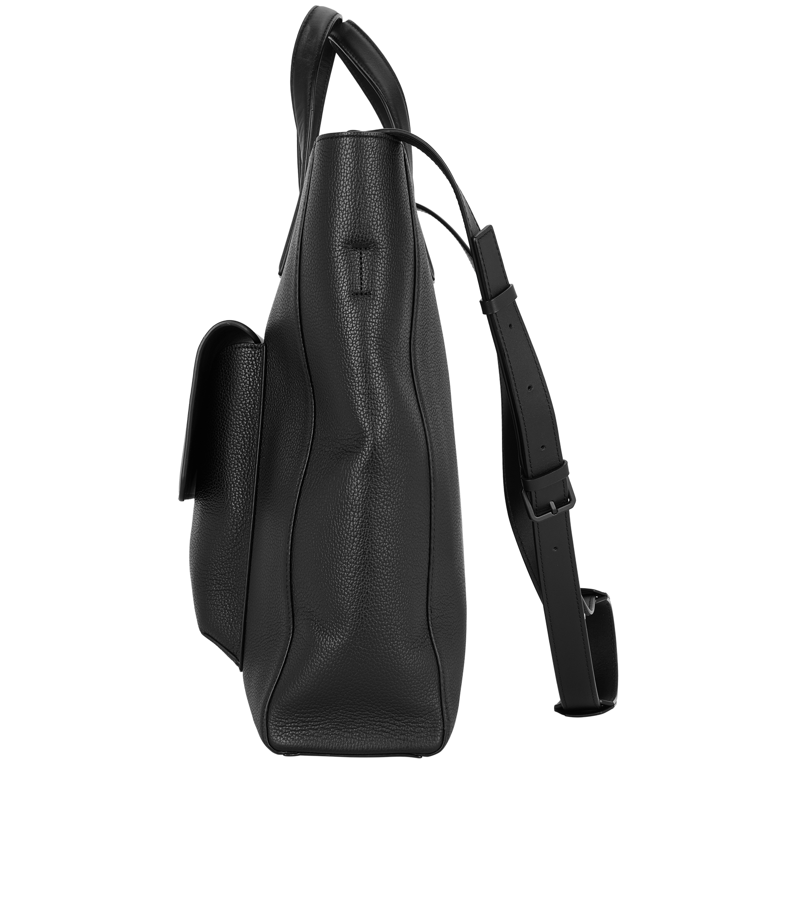 Shopping Tote, &pound;180, Handbags, Black, Leather, Bottom view